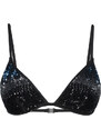 Trendyol Black Triangle Sequined Bikini Top