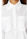 Trendyol Ecru Front Double Pocket Detail Woven Shirt