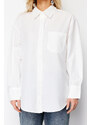 Trendyol Ecru Basic Pocketed Back Pleatless Woven Shirt