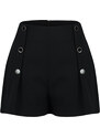 Trendyol Black Button Detailed Woven Shorts