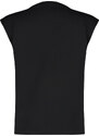Trendyol Black Boat Neck Zero Sleeve Gathered Knitted T-Shirt