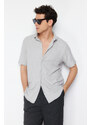 Trendyol Gray Regular Fit Short Sleeve Shirt