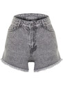 Trendyol Gray Mini Woven Denim 100% Cotton Shorts & Bermuda