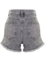 Trendyol Gray Mini Woven Denim 100% Cotton Shorts & Bermuda