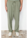 Trendyol Mint Oversize/Wide Cut Textured Wide Leg Labeled Sweatpants