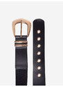 Shelvt Women's black belt with gold buckle