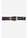 Shelvt Women's black belt with gold buckle