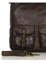 Marco Mazzini handmade Kožená kabelka přes rameno Mazzini MM195 tmavě hnědá