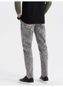 Ombre Clothing Pánské džínové kalhoty s drsným lemem a nohavicemi SLIM FIT - šedé V1 OM-PADP-0146