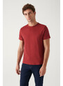 Avva Men's Khaki Burgundy Navy 3-Pack 100% Cotton Crew Neck Regular Fit T-shirt