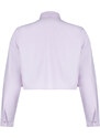 Trendyol Lilac Crop Pocket Detailed Woven Shirt