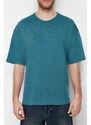 Trendyol Emerald Green Oversize/Wide Cut Basic 100% Cotton T-Shirt