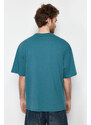 Trendyol Emerald Green Oversize/Wide Cut Basic 100% Cotton T-Shirt
