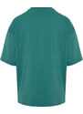 Trendyol Emerald Green Oversize/Wide Cut Basic 100% Cotton T-Shirt