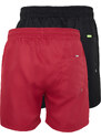 Trendyol 2-Pack Black - Burgundy Basic Marine Shorts