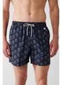 Avva Men's Navy Blue Quick Dry Small Octopus Printed Standard Size Custom Boxed Swimsuit Marine Shorts