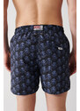 Avva Men's Navy Blue Quick Dry Small Octopus Printed Standard Size Custom Boxed Swimsuit Marine Shorts