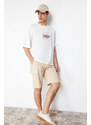 Trendyol Stone Comfort Cut Cargo Pocket Denim Denim Shorts & Bermuda