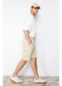 Trendyol Stone Comfort Cut Cargo Pocket Denim Denim Shorts & Bermuda