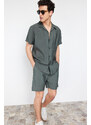 Trendyol Khaki Regular Fit 100% Modal Shorts