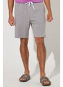 AC&Co / Altınyıldız Classics Men's Gray Melange Standard Fit Regular Cut Shorts with Pocket. Comfortable Knitted Shorts.