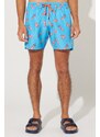 AC&Co / Altınyıldız Classics Men's Turquoise Standard Fit Regular Fit Pocket Quick Dry Patterned Marine Shorts