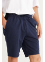 ALTINYILDIZ CLASSICS Men's Navy Blue Standard Fit Normal Cut Cotton Shorts with Pocket.