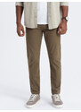 Ombre Clothing Pánské chino kalhoty na míru - olivové V3 OM-PACP-0151