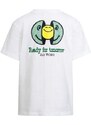 Dětské bavlněné tričko Jack Wolfskin SMILEYWORLD bílá barva, s potiskem