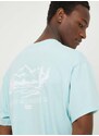 Bavlněné tričko Levi's tyrkysová barva, s aplikací