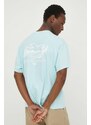 Bavlněné tričko Levi's tyrkysová barva, s aplikací