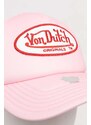 Kšiltovka Von Dutch růžová barva, s aplikací