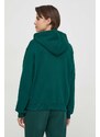 Bavlněná mikina Tommy Hilfiger dámská, zelená barva, s kapucí, s aplikací