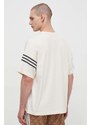 Bavlněné tričko adidas Originals béžová barva, s aplikací, IV5354