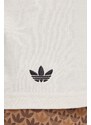 Bavlněné tričko adidas Originals béžová barva, s aplikací, IV5354
