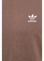 Bavlněné tričko adidas Originals Essential Tee hnědá barva, s aplikací, IR9688