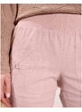 Blancheporte 7/8 rovné kalhoty s pružným pasem, ze lnu a bavlny růžová pudrová 36