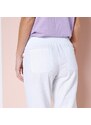 Blancheporte 7/8 rovné kalhoty s pružným pasem bílá 38