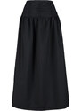 Trendyol Black High Waist Gathered Long Woven Skirt