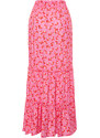 Trendyol Pink Floral Patterned Woven Skirt