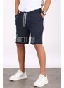 Madmext Men's Printed Navy Blue Capri Shorts 5439