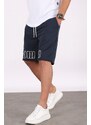 Madmext Men's Printed Navy Blue Capri Shorts 5439