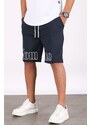 Madmext Men's Printed Navy Blue Capri Shorts 5439