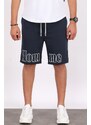 Madmext Men's Printed Navy Blue Capri Shorts 5439