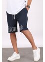 Madmext Men's Printed Navy Blue Capri Shorts 5439