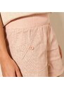 Blancheporte Rovné šortky s pružným pasem, ze lnu a bavlny růžová pudrová 38