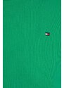 Bavlněná mikina Tommy Hilfiger dámská, zelená barva, hladká