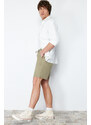 Trendyol Light Khaki Regular Fit Paper Touch Shorts Bermuda