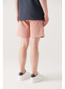 Avva Men's Dried Rose Textured Cotton Shorts