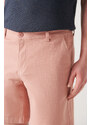 Avva Men's Dried Rose Textured Cotton Shorts